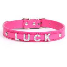 Load image into Gallery viewer, Free Bling Rhinestone Letter Custom Pet Cat Dog Collar Leather Puppy Collars For Small Medium Dogs Target Personalized Id Name