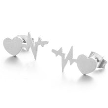 Load image into Gallery viewer, new fashion gothic Animal Heart Leaf Cat Flower Star stud earrings christmas gold Earrings for Women set Gift accessories 2019