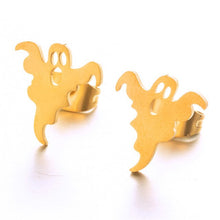 Load image into Gallery viewer, new fashion gothic Animal Heart Leaf Cat Flower Star stud earrings christmas gold Earrings for Women set Gift accessories 2019