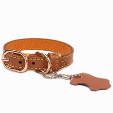 Load image into Gallery viewer, Dog Pet Collars Genuine Leather Solid High Quality Pure Collar Basic Dog Collars For Small Large Dog Cat Pet Supplies PY0217