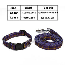 Load image into Gallery viewer, 120cm Small Pet Dog Nylon Leash Collar Set Adjustable Quick Release Cat Necklace Leashes Sets for Puppy Cats Pet Outdoor Bulldog