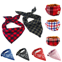 Load image into Gallery viewer, Dog Bandana Collar Scarf Dog Accessories Scarf Plaid Cotton Dog Pet Bandana Puppy Triangular Bandage Chihuahua Pets Collars Cats