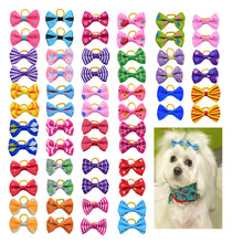 Load image into Gallery viewer, 10/20/30pcs Dog Grooming Bows mix 30colours Cat dog Hair Bows Small Pog Grooming Accessories Dog Hair Rubber Bands Pet Supplier