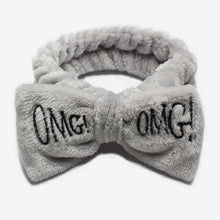 Load image into Gallery viewer, Bow Headwear Fleece Coral Wash Face Bath Mask Makeup Turban Women Girls Letter Dot Striped Cat Shape Hairband Hair Accessories