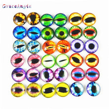 Load image into Gallery viewer, 10-50PCS glass eyes cabochons Round 6MM-30MM Round Dome Dragon Eye Dragon Cat Eye Toys DIY Jewelry Accessory MIX Pupil Eye Cameo