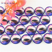 Load image into Gallery viewer, 10-50PCS glass eyes cabochons Round 6MM-30MM Round Dome Dragon Eye Dragon Cat Eye Toys DIY Jewelry Accessory MIX Pupil Eye Cameo