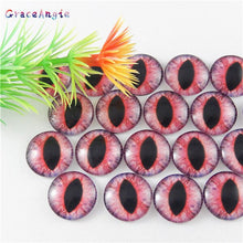 Load image into Gallery viewer, 10-50PCS glass eyes cabochons Round 6MM-30MM Round Dome Dragon Eye Dragon Cat Eye Toys DIY Jewelry Accessory MIX Pupil Eye Cameo