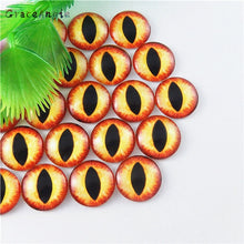 Load image into Gallery viewer, 10-50PCS glass eyes cabochons Round 6MM-30MM Round Dome Dragon Eye Dragon Cat Eye Toys DIY Jewelry Accessory MIX Pupil Eye Cameo