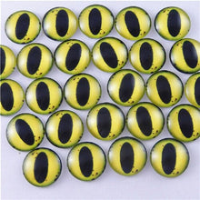 Load image into Gallery viewer, 10-50PCS glass eyes cabochons Round 6MM-30MM Round Dome Dragon Eye Dragon Cat Eye Toys DIY Jewelry Accessory MIX Pupil Eye Cameo