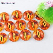 Load image into Gallery viewer, 10-50PCS glass eyes cabochons Round 6MM-30MM Round Dome Dragon Eye Dragon Cat Eye Toys DIY Jewelry Accessory MIX Pupil Eye Cameo