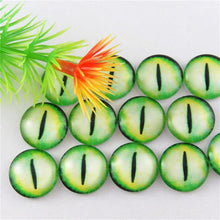 Load image into Gallery viewer, 10-50PCS glass eyes cabochons Round 6MM-30MM Round Dome Dragon Eye Dragon Cat Eye Toys DIY Jewelry Accessory MIX Pupil Eye Cameo