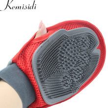 Load image into Gallery viewer, KEMISIDI Cat Glove for Animals Combing Cats Grooming Hackle Excellent Red Silicon Pet Massager Hair Removal Mitten Accessories