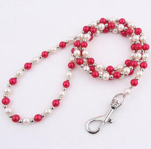 Load image into Gallery viewer, Luxury Pearls Beads Dog Leash Chain for Pets White Gold Leash for Dog Walking Dog Cat Collar Accessories Products for Small Dogs