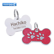 Load image into Gallery viewer, YVYOO Free engraving Stainless steel Pet cat collar accessories customized dog cat ID tag name telephone Multiple languages AA08

