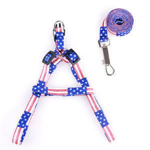 New Pet leash portable adjustable cat dog collar polyester printing durable belt chest strap training walking belt pet supplies