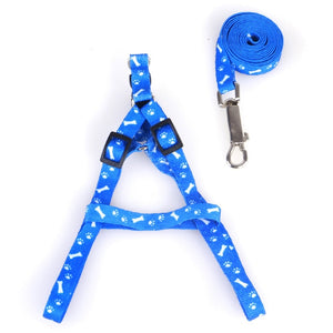New Pet leash portable adjustable cat dog collar polyester printing durable belt chest strap training walking belt pet supplies