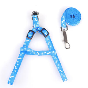 New Pet leash portable adjustable cat dog collar polyester printing durable belt chest strap training walking belt pet supplies