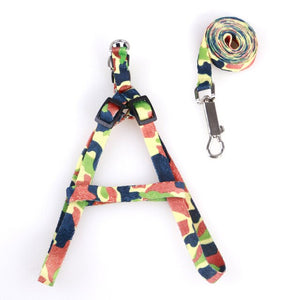 New Pet leash portable adjustable cat dog collar polyester printing durable belt chest strap training walking belt pet supplies