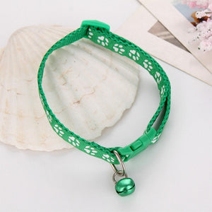 Nylon  with Bell Pet  Cute Fashion Paw  Dog Cat Puppy  Charm Adjustable Lovely Safety Collars 1PC New Buckle