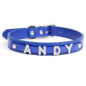 Free Bling Rhinestone Letter Custom Pet Cat Dog Collar Leather Puppy Collars For Small Medium Dogs Target Personalized Id Name
