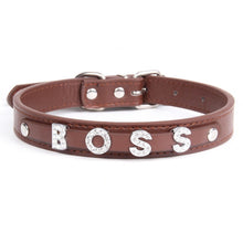 Load image into Gallery viewer, Free Bling Rhinestone Letter Custom Pet Cat Dog Collar Leather Puppy Collars For Small Medium Dogs Target Personalized Id Name
