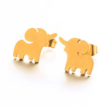 Load image into Gallery viewer, new fashion gothic Animal Heart Leaf Cat Flower Star stud earrings christmas gold Earrings for Women set Gift accessories 2019

