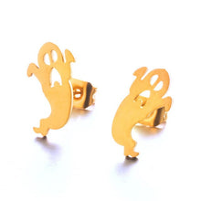 Load image into Gallery viewer, new fashion gothic Animal Heart Leaf Cat Flower Star stud earrings christmas gold Earrings for Women set Gift accessories 2019
