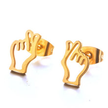 Load image into Gallery viewer, new fashion gothic Animal Heart Leaf Cat Flower Star stud earrings christmas gold Earrings for Women set Gift accessories 2019
