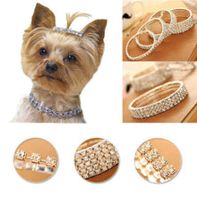 Load image into Gallery viewer, Hot Bling Crystal Pet Dog Collars Rhinestones PU Leather Puppy Cat Choker Necklaces For Small Dog Collar Perro Pet Accessories
