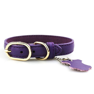 Dog Pet Collars Genuine Leather Solid High Quality Pure Collar Basic Dog Collars For Small Large Dog Cat Pet Supplies PY0217