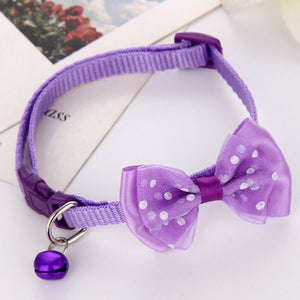 New Adjustable Cute Necktie Dog Cat Pet Collar Nylon Bell Kitten Candy Color Bow Tie Bowknot Likesome Collars
