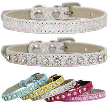 Load image into Gallery viewer, Hot Sale Super Shining Diamond Rhinestone Cat Collar Puppy Baby Dog Cat Collar Leather Strap Kitten Accessories Puppy Collar
