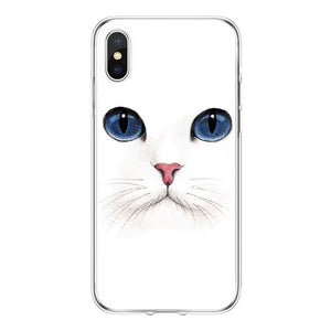 Lovely Cat Cover For iPhone XS Max XR X 5 SE 6S S 7 8 Plus Coque For Huawei P8 P9 P10 2017 P20 Mate 10 20 Lite Pro Honor 8X Case