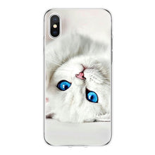 Load image into Gallery viewer, Lovely Cat Cover For iPhone XS Max XR X 5 SE 6S S 7 8 Plus Coque For Huawei P8 P9 P10 2017 P20 Mate 10 20 Lite Pro Honor 8X Case
