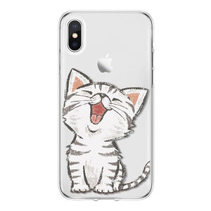 Lovely Cat Cover For iPhone XS Max XR X 5 SE 6S S 7 8 Plus Coque For Huawei P8 P9 P10 2017 P20 Mate 10 20 Lite Pro Honor 8X Case