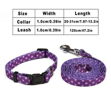 Load image into Gallery viewer, 120cm Small Pet Dog Nylon Leash Collar Set Adjustable Quick Release Cat Necklace Leashes Sets for Puppy Cats Pet Outdoor Bulldog
