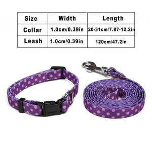 120cm Small Pet Dog Nylon Leash Collar Set Adjustable Quick Release Cat Necklace Leashes Sets for Puppy Cats Pet Outdoor Bulldog