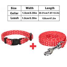 Load image into Gallery viewer, 120cm Small Pet Dog Nylon Leash Collar Set Adjustable Quick Release Cat Necklace Leashes Sets for Puppy Cats Pet Outdoor Bulldog
