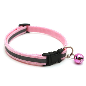 Pet Cat Dog Collar Nylon Strap Bell Reflective Collar Adjustable Collar Dog Puppy Necklace Pet Cat Safe Leash Accessories