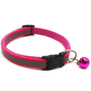 Pet Cat Dog Collar Nylon Strap Bell Reflective Collar Adjustable Collar Dog Puppy Necklace Pet Cat Safe Leash Accessories