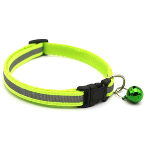 Pet Cat Dog Collar Nylon Strap Bell Reflective Collar Adjustable Collar Dog Puppy Necklace Pet Cat Safe Leash Accessories