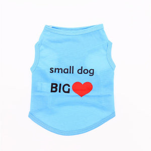 Pet Dog Vest Cute Design Small Puppy Cat Clothing Spring And Summer Breathable Teddy Dog Cotton Clothes Pet Puppies Blue M
