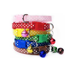 Load image into Gallery viewer, Nylon with Bell Pet Cute Fashion Round Dot Print Dog Cat Puppy Charm Adjustable Lovely Safety Collars 1PC New Buckle
