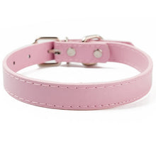 Load image into Gallery viewer, Snailhouse PU Leather Pet Cat Collars Colorful Solid Color Dogs Collar Pet Supplies Medium Kitten Puppy Adjustable Collars Strap
