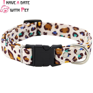 Adjustable Dog Collar Canvas Print Puppy Cat Collars for Small Medium Large Dogs Pet Neck Starp High Quality ABS Buckle S-XXL