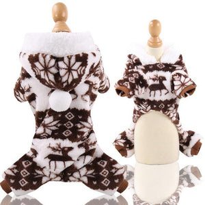 Christmas Dog-Cat-Clothes Soft Warm Pet Jumpsuit Winter Dog Clothing Chihuahua Dogs Pajamas for Small Puppy York Coat Hoodies 30