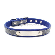 Load image into Gallery viewer, Engrave Reflective Dog Collar Custom Leather Pet Collars Cat ID Tag For Small Medium Large Pets Name Tel NO. Chains Dogs Gift

