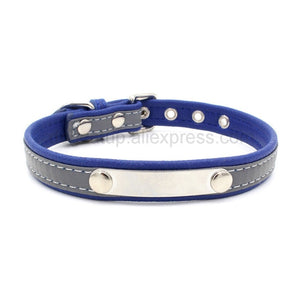 Engrave Reflective Dog Collar Custom Leather Pet Collars Cat ID Tag For Small Medium Large Pets Name Tel NO. Chains Dogs Gift