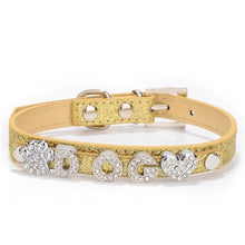 Load image into Gallery viewer, Personalized DIY Name Dog Collars Bling Pet Dog Collar With Diamond Buckle Puppy Cat Letters Charms For Teddy French Bulldog
