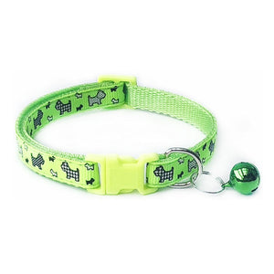 Nylon with Bell Pet Cute Fashion Paw Dog Cat Puppy Charm Adjustable Lovely Safety Collars 1PC New Buckle